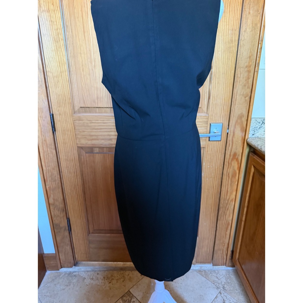 Ann Taylor Black Sleeveless Notched V-Neck Sheath Dress Size 12 Tall 457580 - Picture 9 of 13